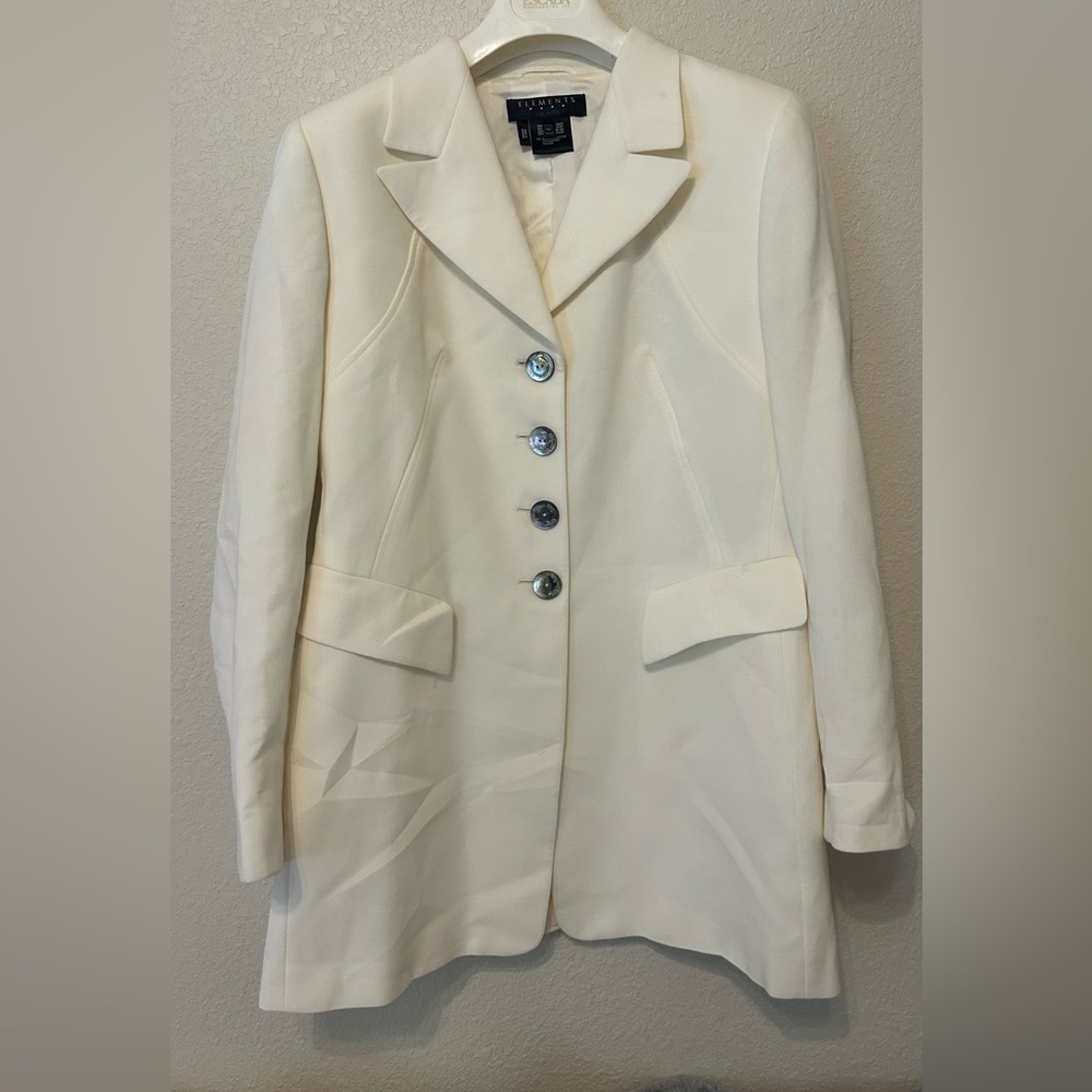 Escada 100% Cotton White Blazer and Pants EU 40 US 8